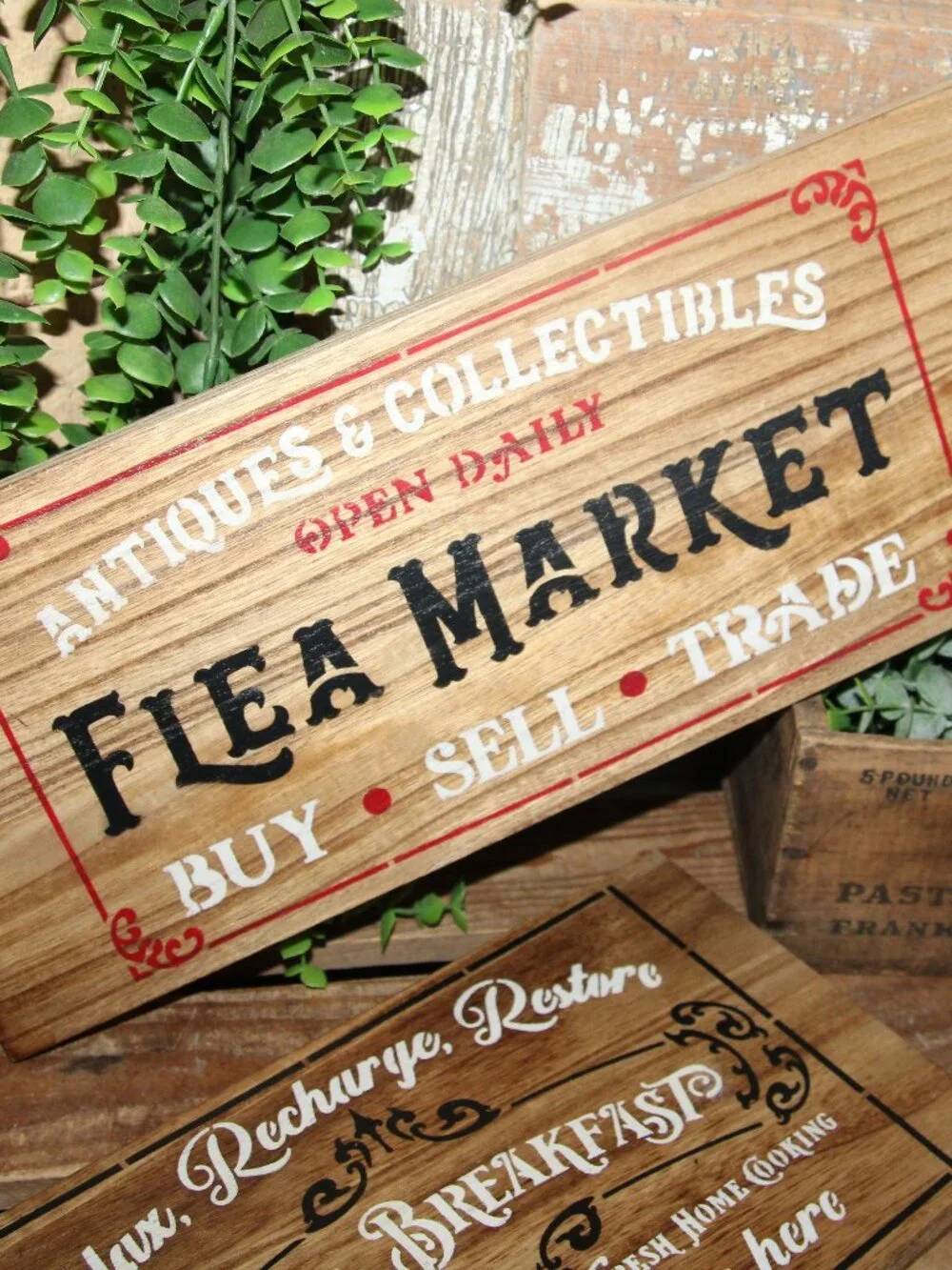 NEW French Country Farmhouse FLEA MARKET-BED & BREAKFAST Wall Decor Sign Bundle